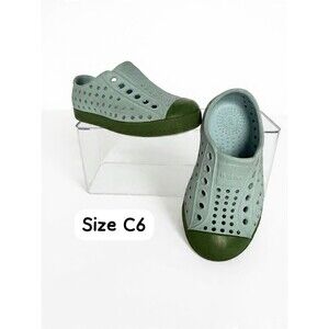 Native Jefferson Slip-On Shoes – Kids Size C6 (Light Blue/Green)
